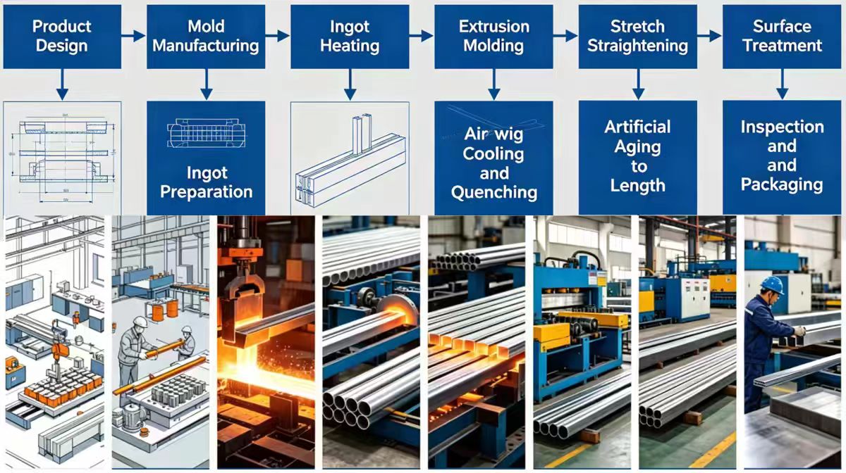 Normal Complete Process Flow for the Aluminum Extrusion Normal Complete Process Flow for the Aluminum Extrusion